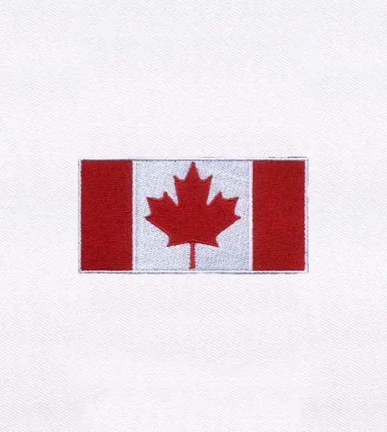 Bordered Iconic Canada Flag Embroidery Design