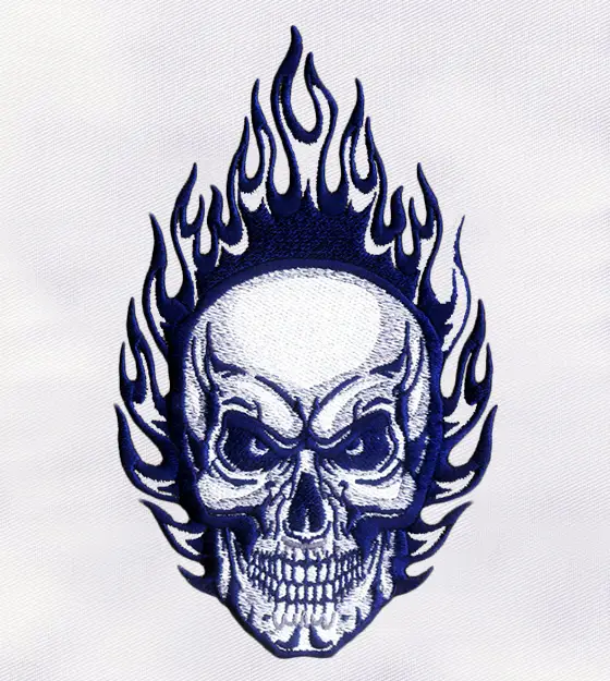 Fire Skull Machine Embroidery Design
