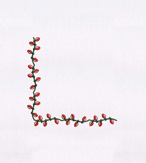 Fancy Christmas Lights Border Quilting Embroidery Design