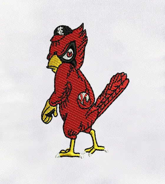 Annoyed Red Bird Embroidery Design
