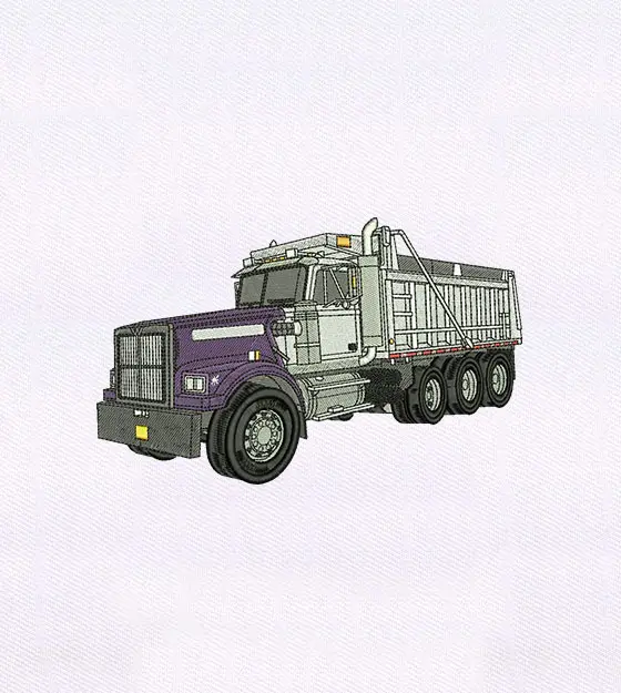 Purple and White Truck Embroidery Design