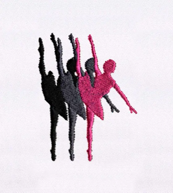 Gorgeous Dancing Ballerina Silhouette Embroidery Design