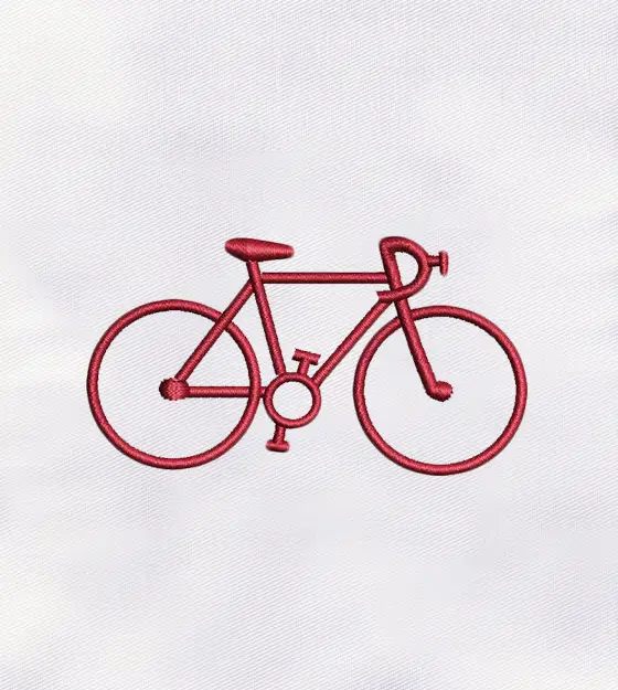 Red Bicycle Machine Embroidery Design