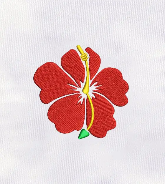 Red Fancy Flower Machine Embroidery Design
