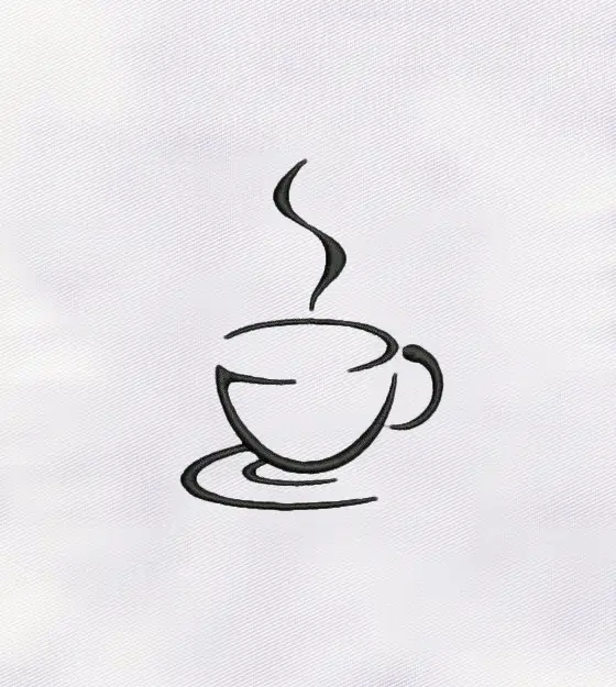 Hot Coffee Cup Machine Embroidery Design