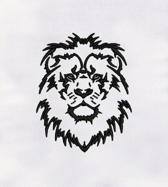 Outstanding Black Outline Lion Embroidery Design