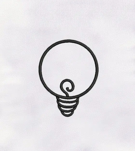 Electric Bulb Digital Embroidery Design