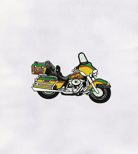 Colorful Heavy Motorbike Embroidery Design
