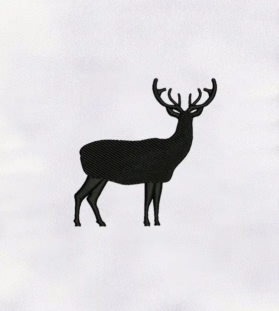 Black Deer Embroidery Design