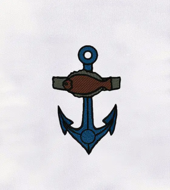 Fancy Heavy Anchor Embroidery Design