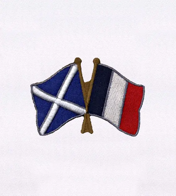 Proud France and Scotland Flags Embroidery Design