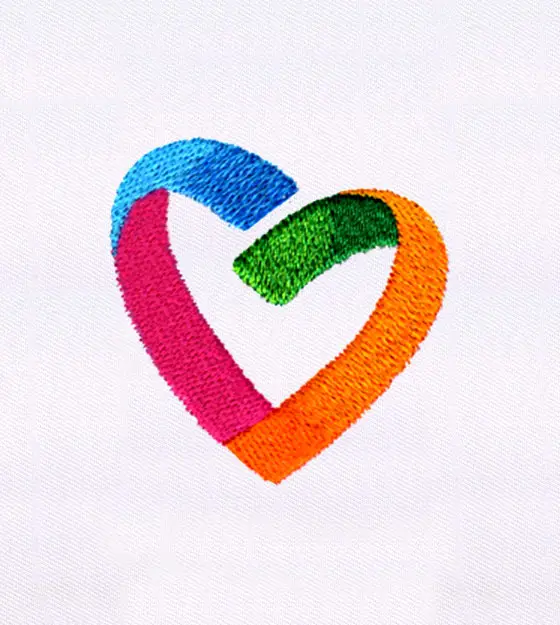 Colorfully Creative Heart Embroidery Design
