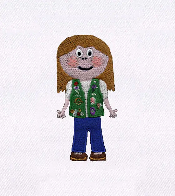 Preppy Little Scout Girl Embroidery Design