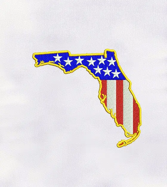 Fantastic Florida Map Embroidery Design