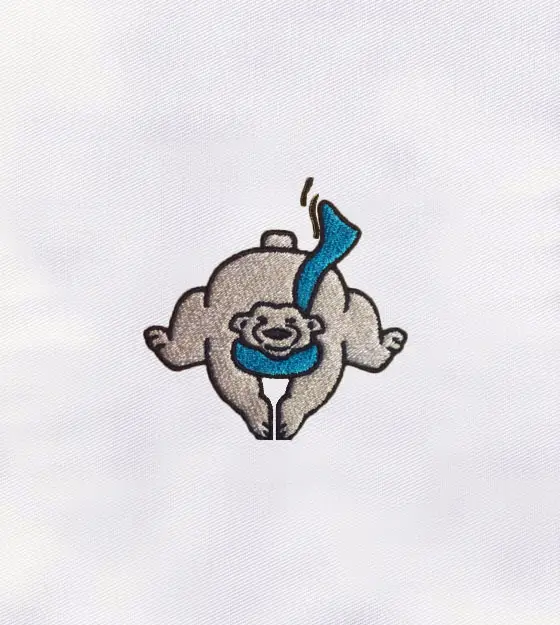 Jumping Polar Bear Embroidery Design