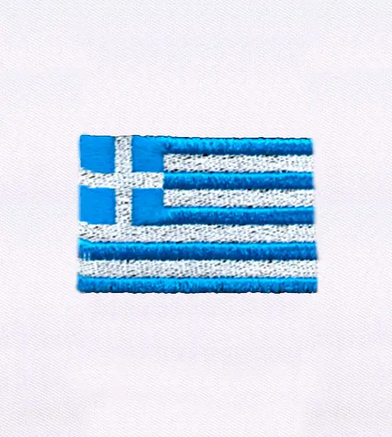 Exquisite Blue and White Greek Flag Embroidery Design