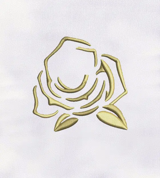 Golden Rose 3D Puff Embroidery Design