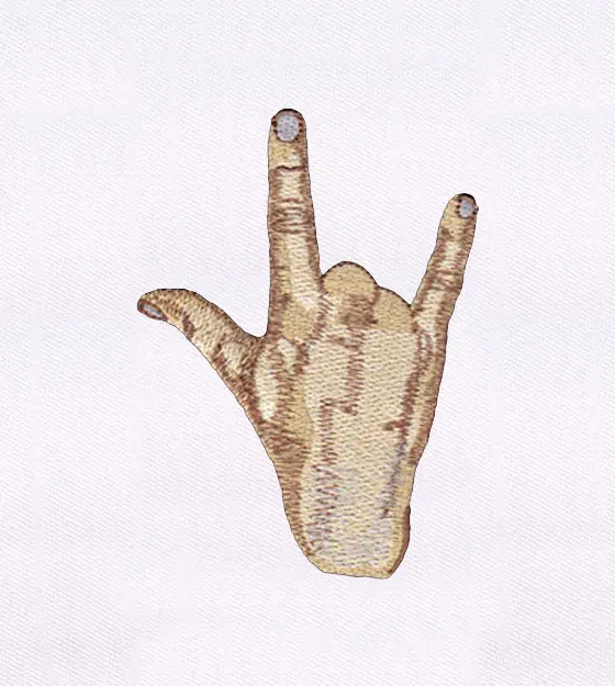 Rock on Showcasing Fingers Embroidery Design