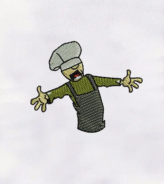 Shouting Chef Machine Embroidery Design