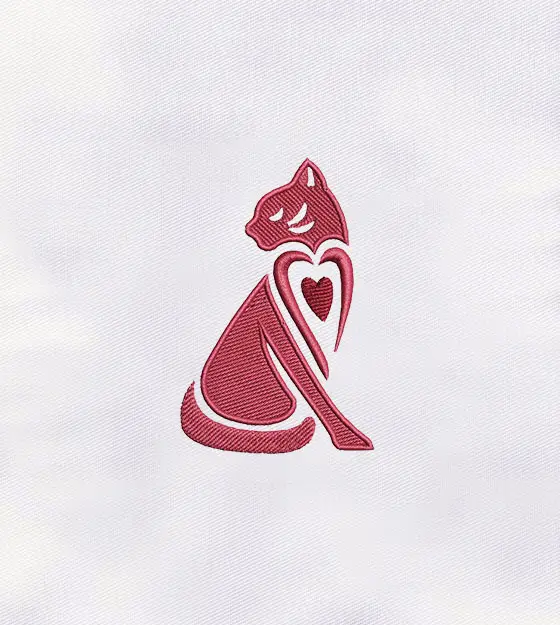 Pink Cat Machine Embroidery Design