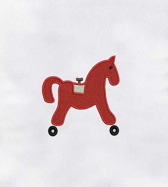 Horse with Wheels Machine Embroidery Design