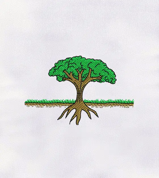 Tree with Root Machine Embroidery Design