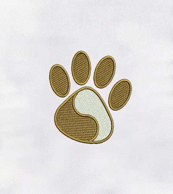 Brown Paw Embroidery Design