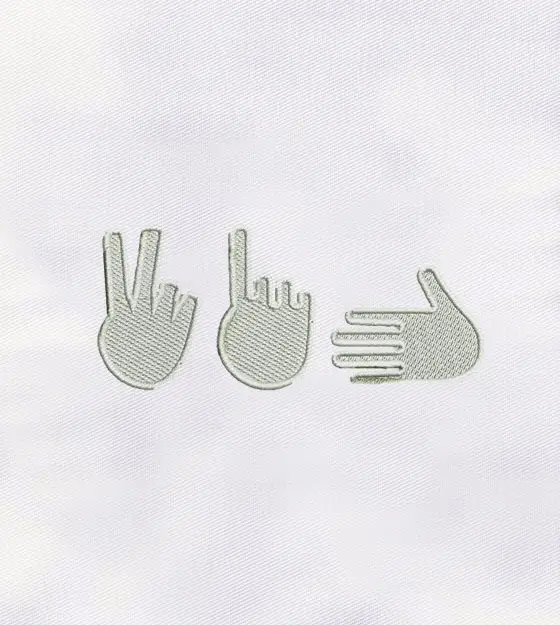 Hand Signs Machine Embroidery Design