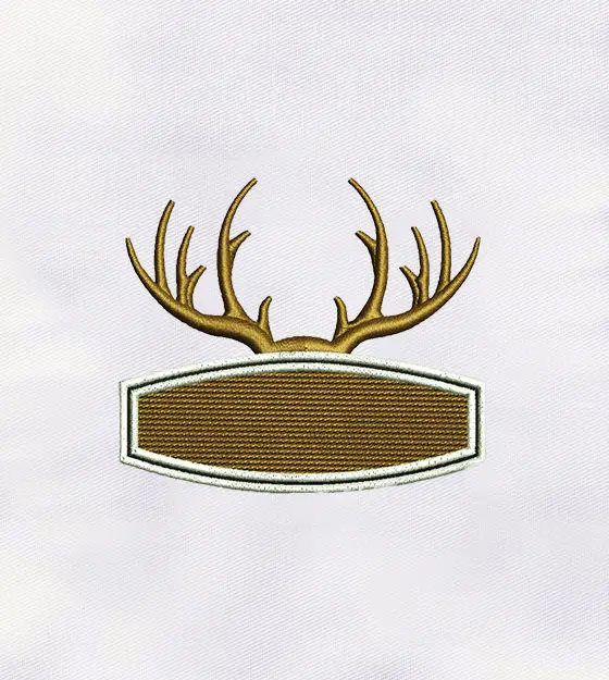 Elk Horn Embroidery Design