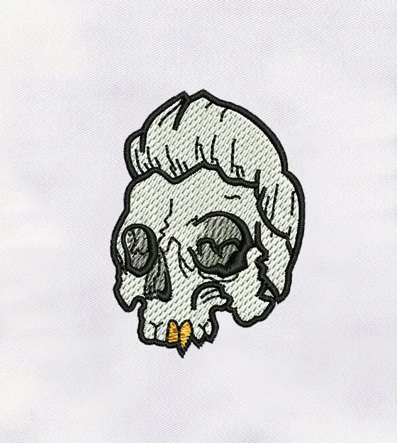 Hairy Skull Machine Embroidery Design