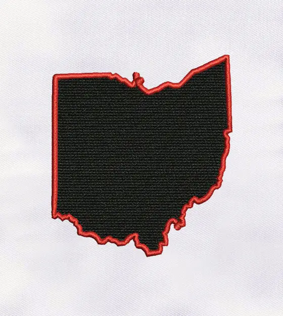 Ohio Map Machine Embroidery Design