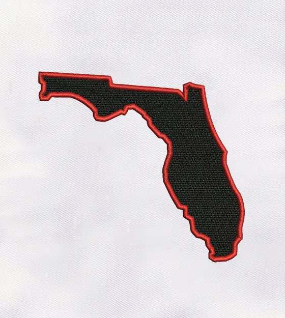 Fantastic Florida Map Machine Embroidery Design