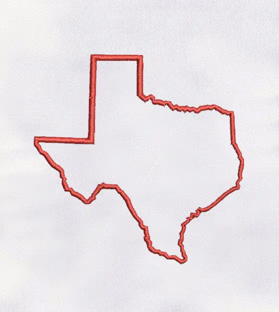 Red Border Line Map Machine Embroidery Design