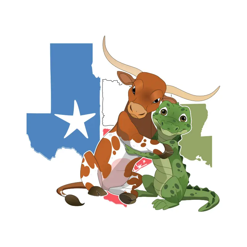 Free American Crocodile and Cow Vector Design