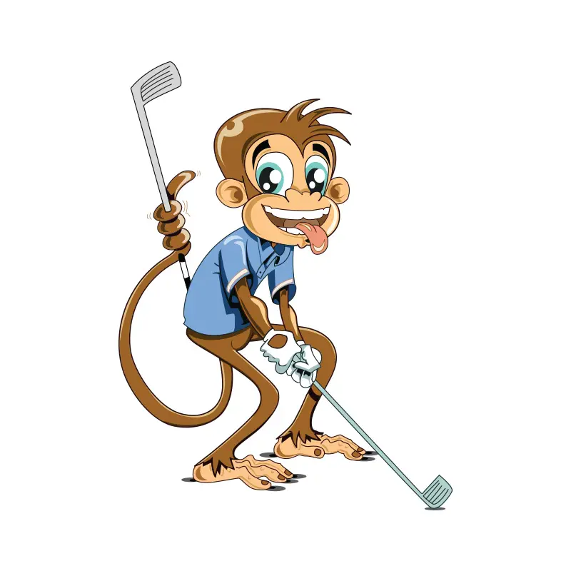 Free Golf Playing Monkey Vector Design