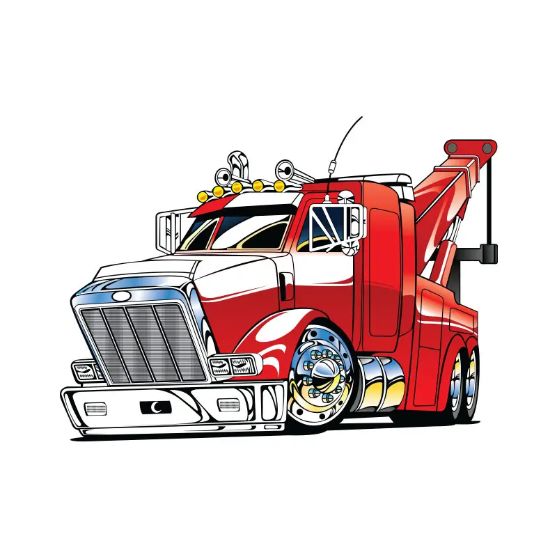 Free Red Tow Truck Vector Design