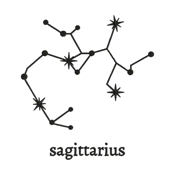 Exquisite Sagittarius Zodiac Sign Star Signs Embroidery Design