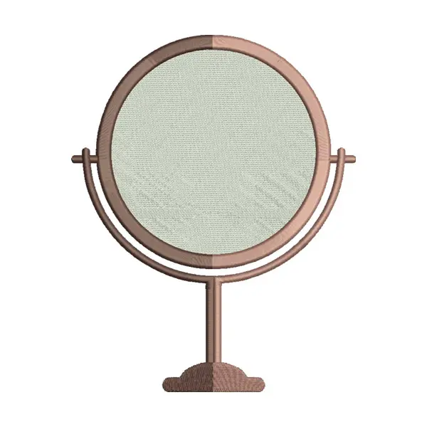Vintage Two Way Double Sided Oval Shape Mirror Embroidery Design