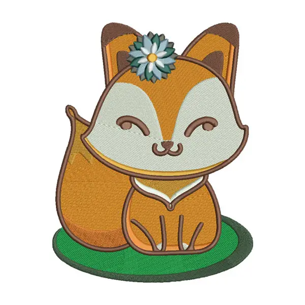 Baby Fox Embroidery Design