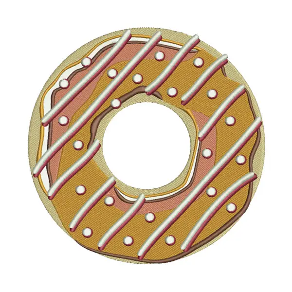 Vanilla Flavored Dessert Donut Embroidery Design
