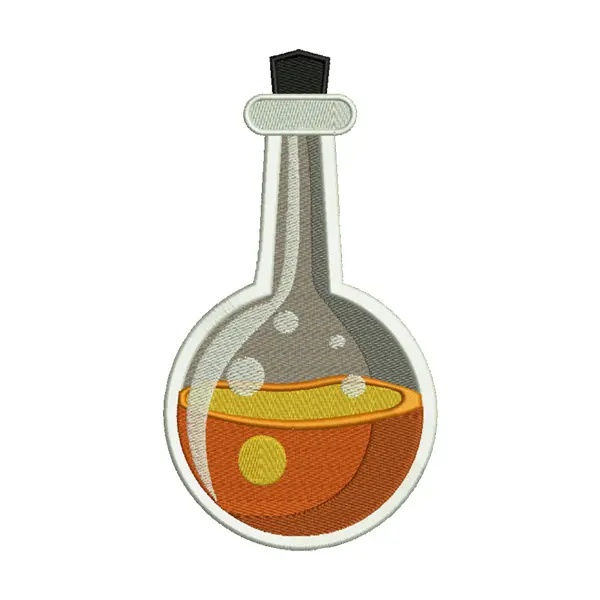 Corked Orange Magic Potion Bottle Halloween Embroidery Design