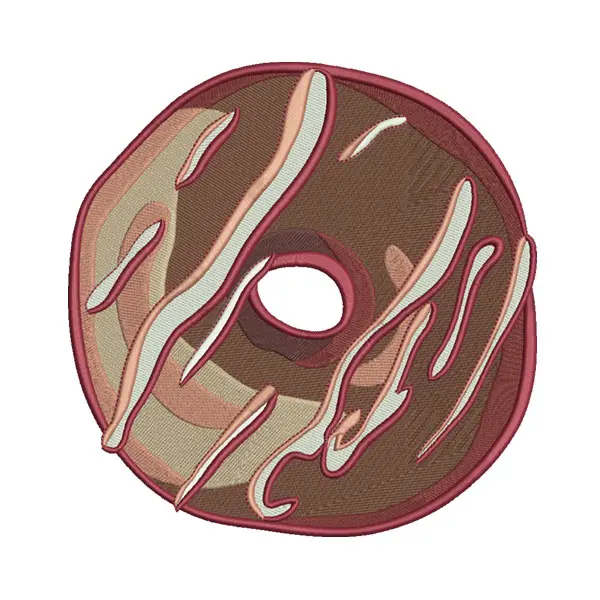 Chocolate Flavored Dessert Donut Embroidery Design