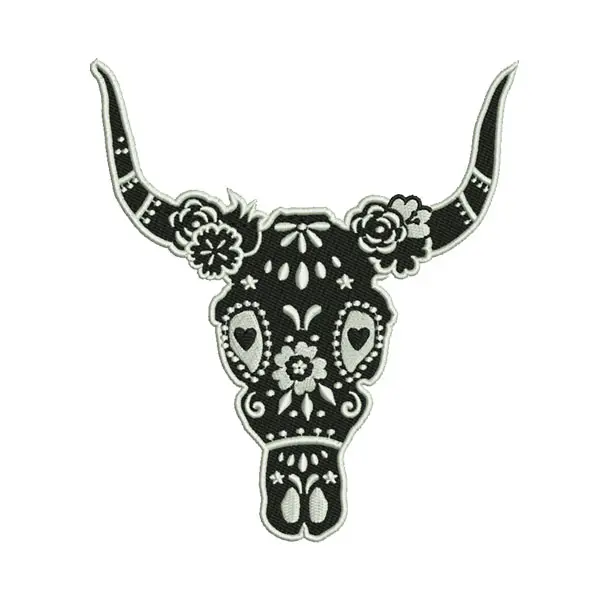 Cow Skull Embroidery Design