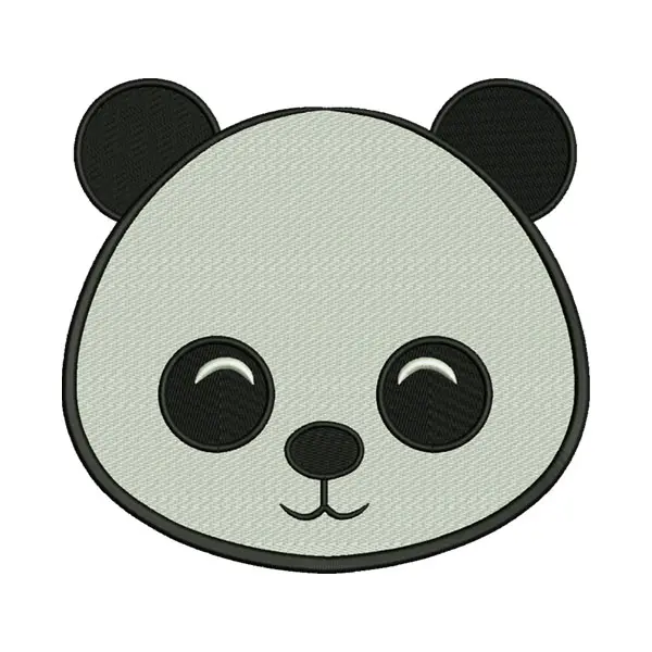 Cute Smiling Panda Bear Face Embroidery Design