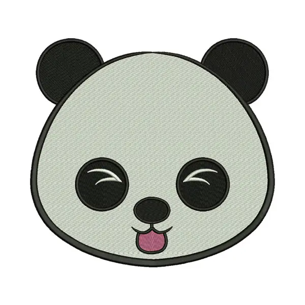 Cute Panda Bear Teasing Tongue Out Embroidery Design