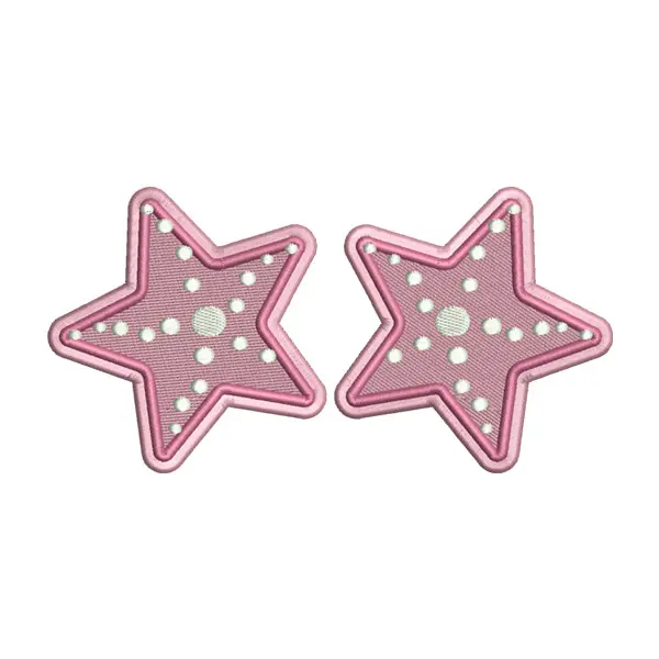 Pink Star Embroidery Design