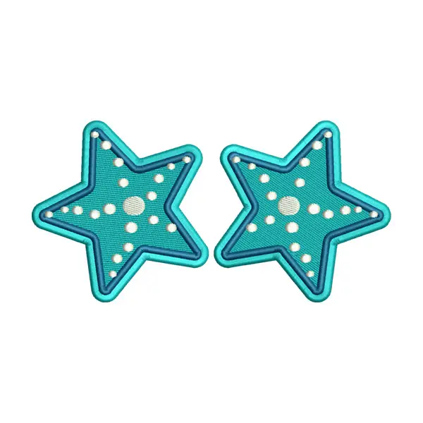 Cyan Star Embroidery Design