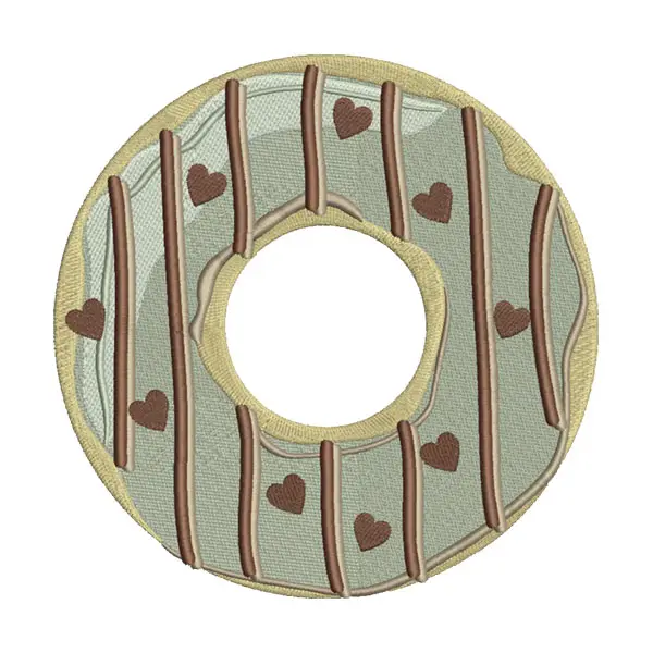 Delicious Dessert Heart Sprinkled Donut Embroidery Design