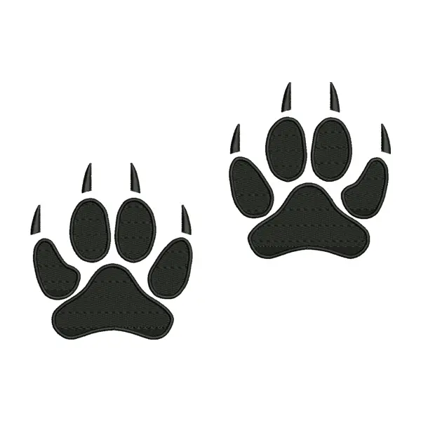 Silhouette Bear Paws Embroidery Design – Animal