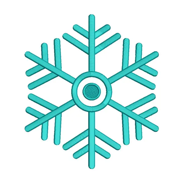 Cyan Winter Snowflake Machine Embroidery File